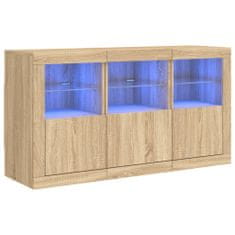 Vidaxl Příborník s LED osvětlením dub sonoma 123 x 37 x 67 cm