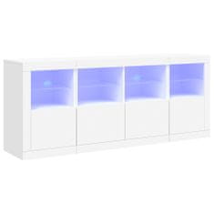 Vidaxl Příborník s LED osvětlením bílý 163 x 37 x 67 cm