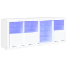 Vidaxl Příborník s LED osvětlením bílý 164 x 37 x 67 cm