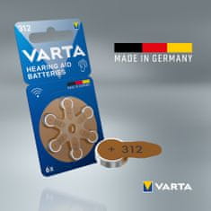 Varta baterie do naslouchadel 312, 6ks