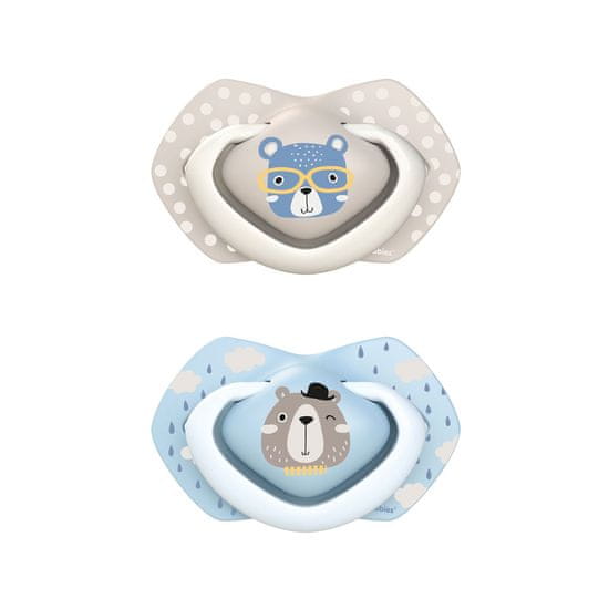 Canpol babies Set symetrických silikonových dudlíků 6-18m BONJOUR PARIS