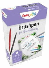 Pentel Štětcová pera "Brush Sign", sada 4 barev, s průvodcem, SES15/4-SET