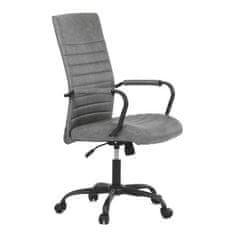 Autronic Kancelářská židle Kancelářská židle, šedá ekokůže, houpací mech, kolečka pro tvrdé podlahy, černý kov (KA-V306 GREY)
