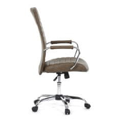 Autronic Kancelářská židle Kancelářská židle, hnědá ekokůže, houpací mech, kolečka pro tvrdé podlahy, chromový kříž (KA-V307 BR)