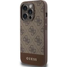 Guess Originální kryt GUESS hardcase 4G Stripe Collection GUHCP15LG4GLBR for Apple iPhone 15 Pro , barva hnědá