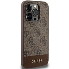 Guess Originální kryt GUESS hardcase 4G Stripe Collection GUHCP15LG4GLBR for Apple iPhone 15 Pro , barva hnědá