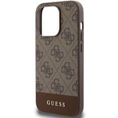 Guess Originální kryt GUESS hardcase 4G Stripe Collection GUHCP15LG4GLBR for Apple iPhone 15 Pro , barva hnědá