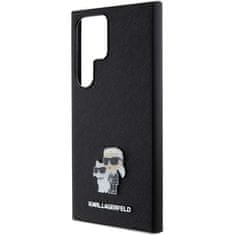 Karl Lagerfeld Originální kryt KARL LAGERFELD hardcase Saffiano Karl & Choupette Metal Pin KLHCS24LPSAKCMPK pro Samsung Galaxy S24 Ultra , barva černá