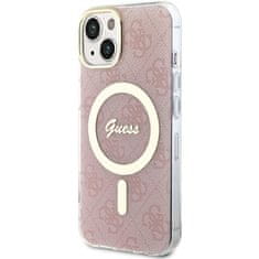 Guess Originální kryt GUESS hardcase IML 4G MagSafe GUHMP15SH4STP for Apple iPhone 14/15 , barva růžová