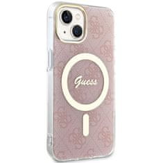 Guess Originální kryt GUESS hardcase IML 4G MagSafe GUHMP15SH4STP for Apple iPhone 14/15 , barva růžová