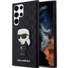 Karl Lagerfeld KLHCS23LSAKLHKPK hard silikonové pouzdro Samsung Galaxy S23 ULTRA 5G black Saffiano Monogram Ikonik