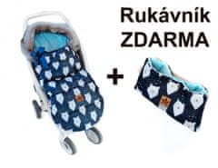 Baby Nellys Dětský fusak maxi PREMIUM Winter bear, + rukávník ,granátový, 110x50cm, Baby Nellys