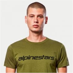 Alpinestars triko LINEAR WORDMARK military černo-zelené M