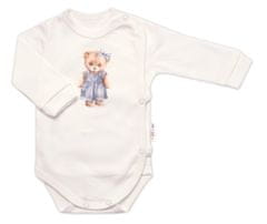 Baby Nellys Zavinovací body, polodupačky, čepička, 3D, Sweet Teddy Girl, krémové, vel. 62