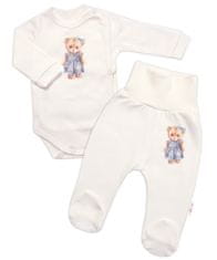 Baby Nellys Zavinovací body, polodupačky, čepička, 3D, Sweet Teddy Girl, krémové, vel. 62