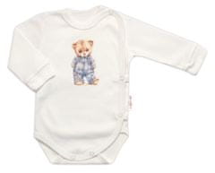 Baby Nellys Zavinovací body, polodupačky, čepička, 3D, Sweet Teddy Boy, krémové, vel. 62