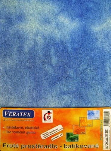 Veratex Veratex Froté prostěradlo batika 70x140 cm modrá batika