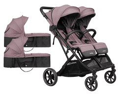 Casualplay Sportovní kočárek pro dvojčata Tour Twin Max, 2x korba - Misty Pink