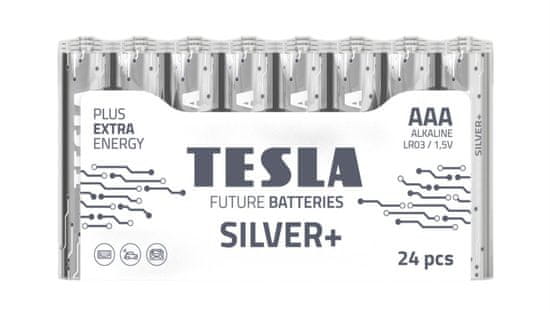 TESLA Alkalické baterie SILVER+ - 1,5V, LR03, typ AAA, 24 ks