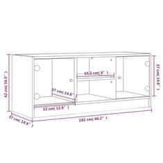 Vidaxl TV skříňka se skleněnými dvířky černá 102x37x42 cm