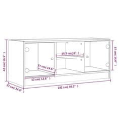 Vidaxl TV skříňka se skleněnými dvířky hnědý dub 102x37x42 cm