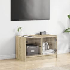 Vidaxl TV skříňka se skleněnými dvířky dub sonoma 68x37x42 cm