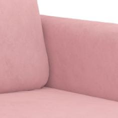 Vidaxl 3dílná sedací souprava růžová samet