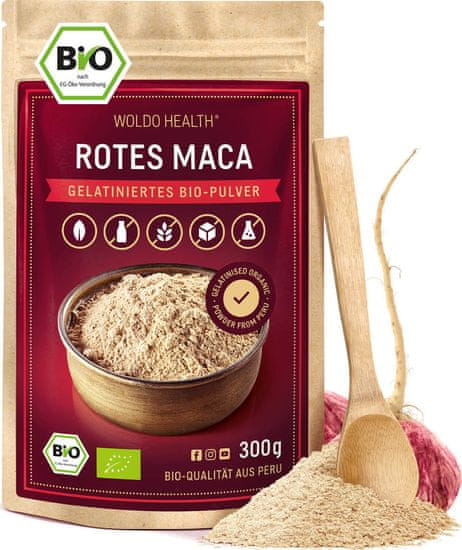 WoldoHealth® WoldoHealth Maca červená BIO prášek, 300g