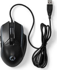 Nedis herní myš GMWD510BK/ drátová/ optická/ podsvícená/ 7200dpi/ 6tlačítková/ USB/ černá