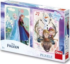 Dino Puzzle Ledové králoství: Anna a Elsa 2x77 dílků