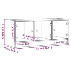 Vidaxl TV skříňka se skleněnými dvířky dub sonoma 102x37x42 cm