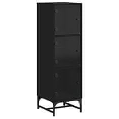 Vidaxl Highboard se skleněnými dvířky černý 35 x 37 x 120 cm