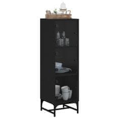 Vidaxl Highboard se skleněnými dvířky černý 35 x 37 x 120 cm