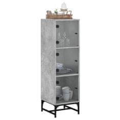 Vidaxl Highboard se skleněnými dvířky betonově šedý 35 x 37 x 120 cm