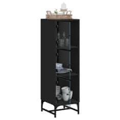 Vidaxl Highboard se skleněnými dvířky černý 35 x 37 x 120 cm