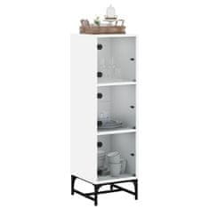 Vidaxl Highboard se skleněnými dvířky bílý 35 x 37 x 120 cm