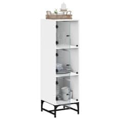 Vidaxl Highboard se skleněnými dvířky bílý 35 x 37 x 120 cm