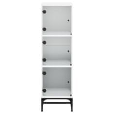 Vidaxl Highboard se skleněnými dvířky bílý 35 x 37 x 120 cm