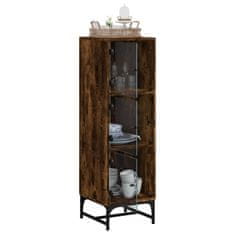 Vidaxl Highboard se skleněnými dvířky kouřový dub 35 x 37 x 120 cm