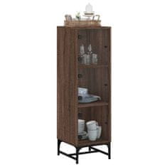 Greatstore Highboard se skleněnými dvířky hnědý dub 35 x 37 x 120 cm