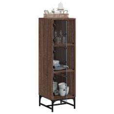 Vidaxl Highboard se skleněnými dvířky hnědý dub 35 x 37 x 120 cm