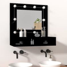 Vidaxl Zrcadlová skříňka s LED černá 60 x 31,5 x 62 cm