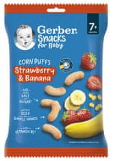 Gerber Snacks kukuřičné křupky jahoda a banán 7 x 28 g