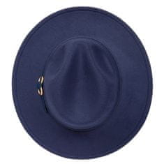 Aleszale Dámský plstěný klobouk, ozdobný kožený pásek - granátový