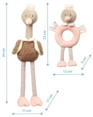 BabyOno Sada edukačních hraček - Ostrich Mcknox family, šedá, růžová