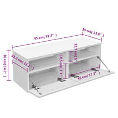 Vidaxl TV stolek kompozitní dřevo 95 x 35 x 36 cm bílý