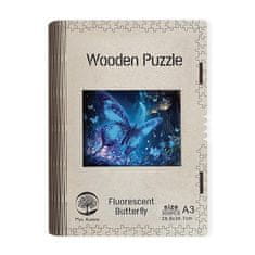 Dřevěné puzzle Fluorescent Butterfly A3