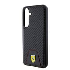 Ferrari  PU Leather Bottom Carbon Zadní Kryt pro Samsung Galaxy S24+ Black