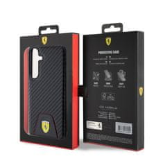 Ferrari  PU Leather Bottom Carbon Zadní Kryt pro Samsung Galaxy S24+ Black