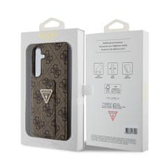 Guess  PU Grip Stand 4G Strass Triangle Metal Logo Zadní Kryt pro Samsung Galaxy S24+ Brown